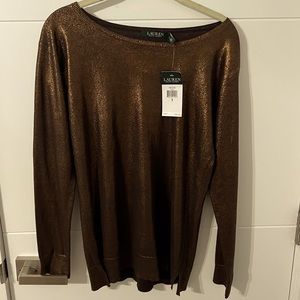 Ralph Lauren Copper Sweater Pullover Top - Small